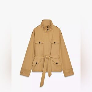 Zara Short Trench Jacket(Mid Caramel)